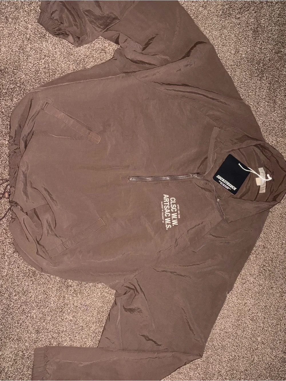 CLSC Life 1/2 Zip Pullover Windbreaker Jacket Mens Sz L Brown Streetwear Skater
